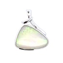 White Opal Pendant Set In Sterling Silver