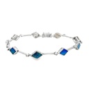 Doublet Opal And Diamond Bracelet in Sterling Silver