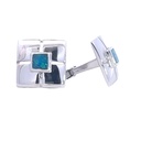Cufflink Crystal Opal Sterling Silver