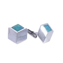 Cufflink Crystal Opal Sterling Silver
