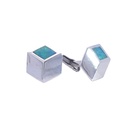 Cufflink Crystal Opal Sterling Silver