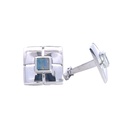Cufflink White Doublet Opal Sterling Silver