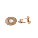 Cufflink Solid White Opal Gold Plated