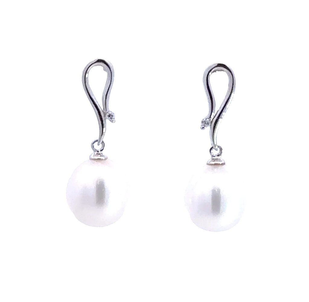 Freshwater Pearl Drop Earrings Sterling Silver