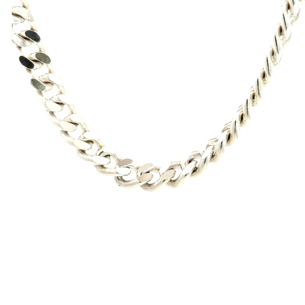 Flattened Curb Link Chain Sterling silver