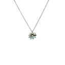 Green Enamel Daisy Necklace In Sterling Silver