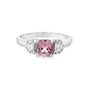 Pink Tourmaline And Diamond 18ct White Gold Ring