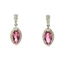 Pink Tourmaline Earrings In 9ct White Gold