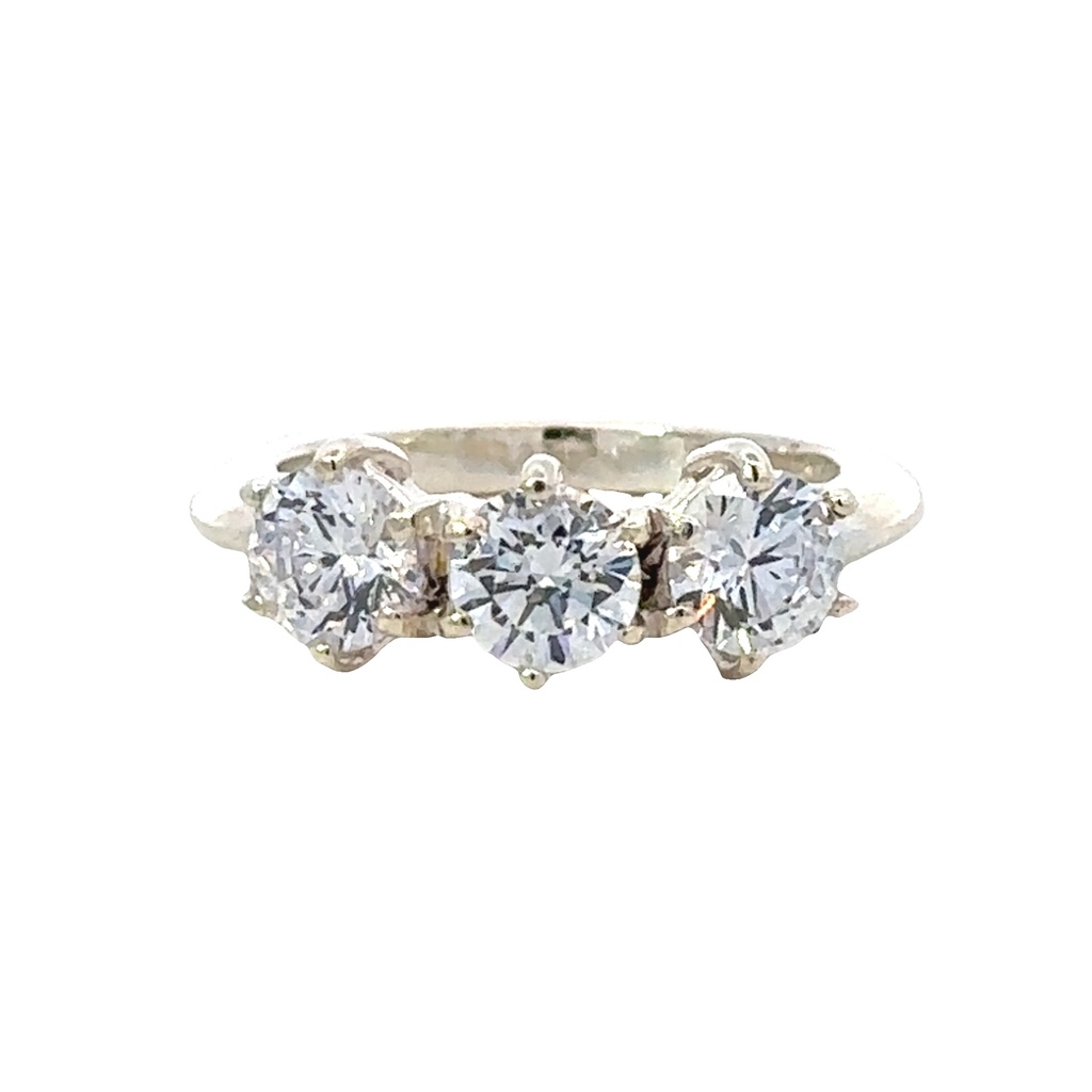 Cubic Zirconia Ring In Sterling Silver