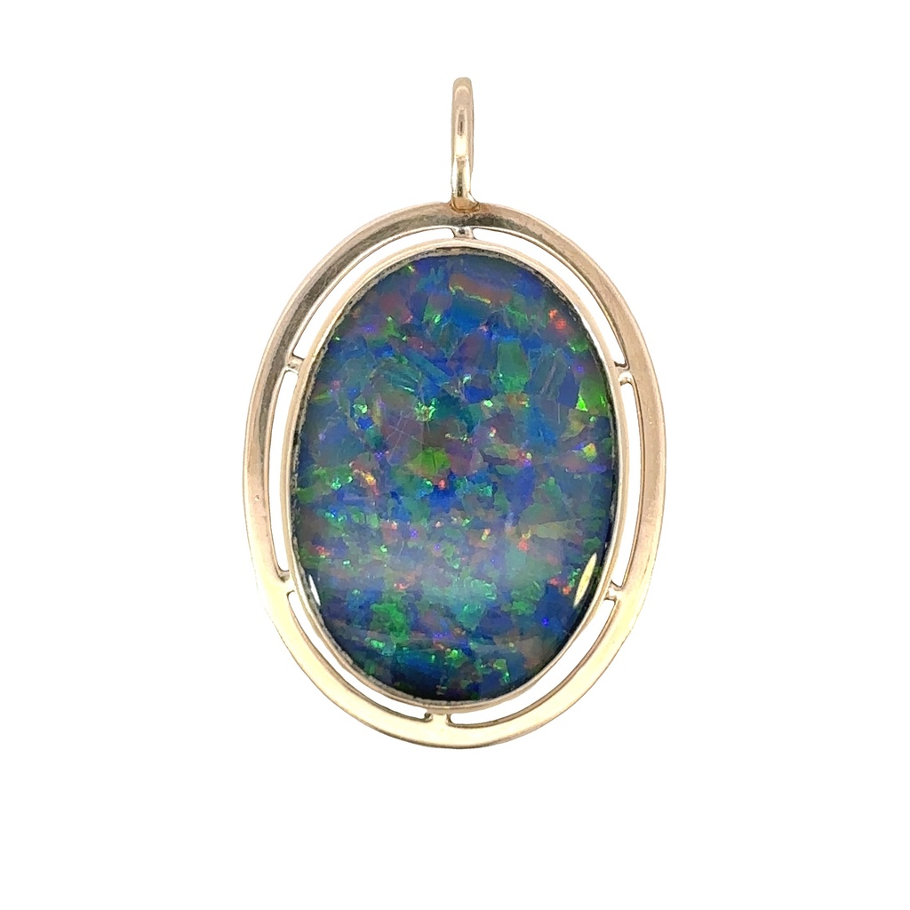 Opal Pendant In 9ct Yellow Gold