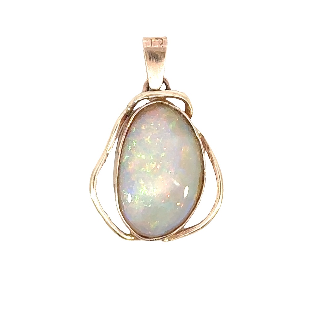 Crystal Opal Pendant In 9ct Yellow Gold