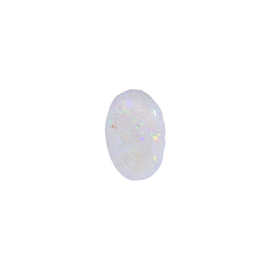 White Organic Oval Shaped Opal