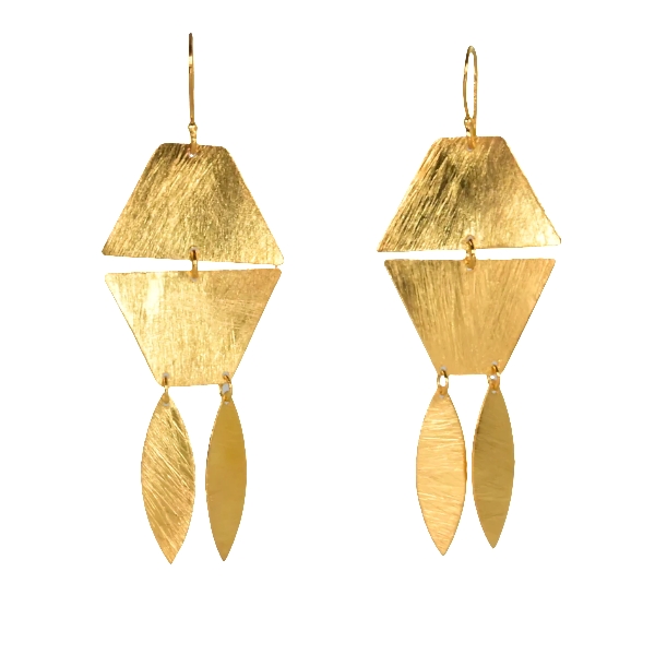 Earrings | Gold Plated Brass Geometric Design