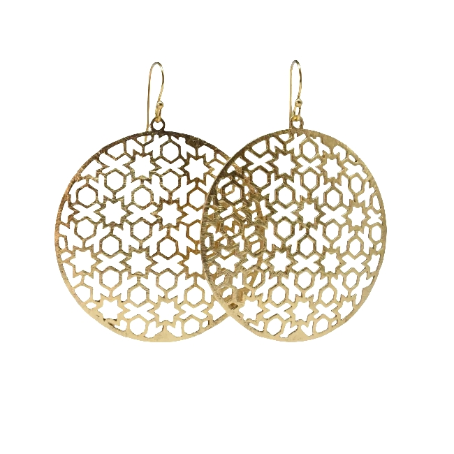 Earrings | Gold Plated Brass Jali Earrings