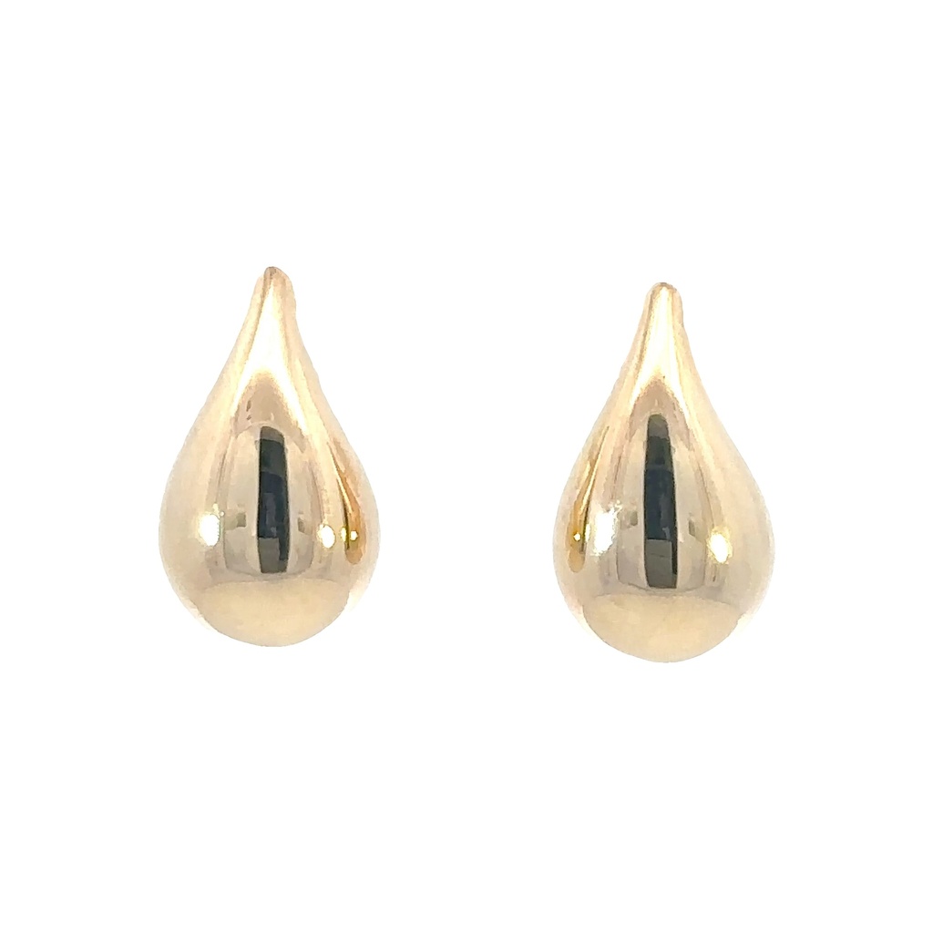 Stud Earrings | Bold Tear Drop In 9K Yellow Gold