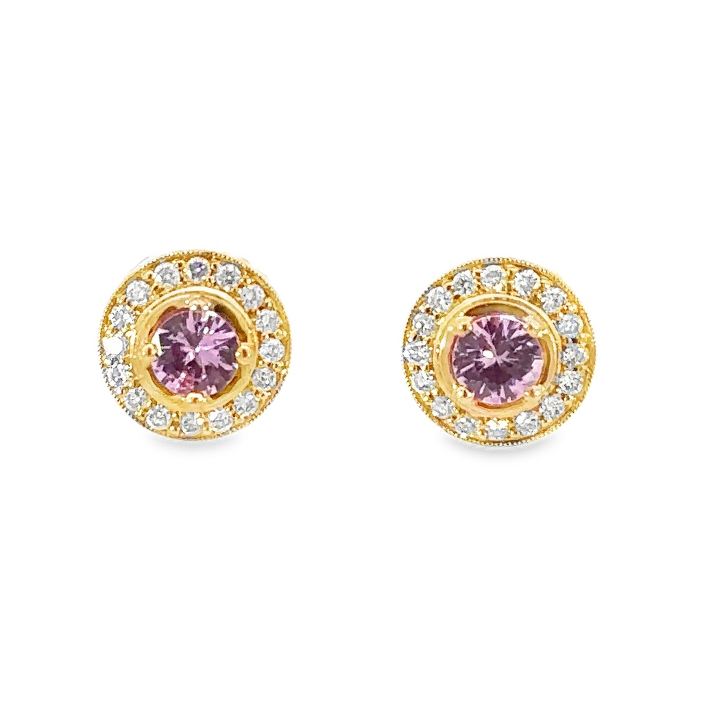 Sapphire & Diamond Stud Earrings | 18K
