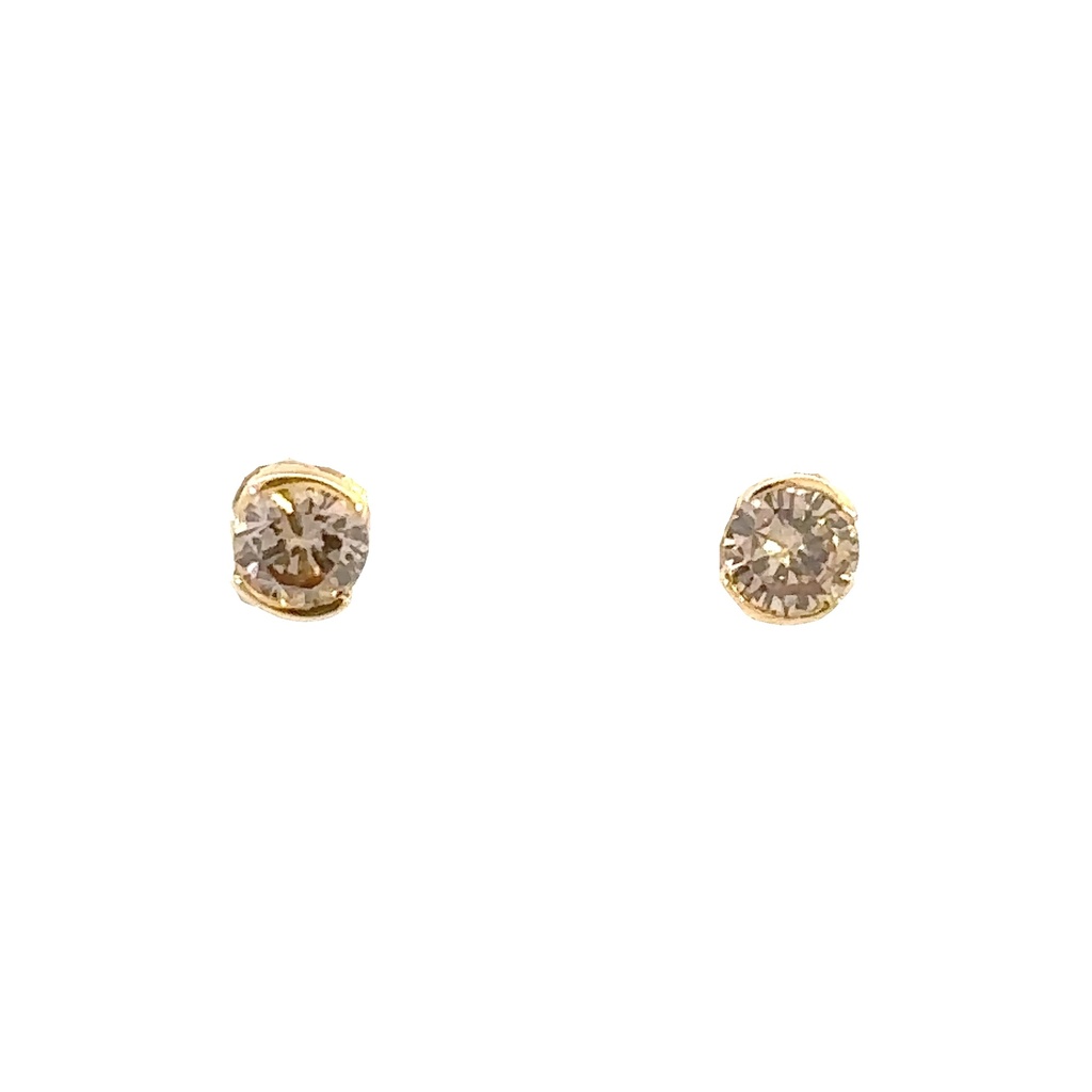 Champagne Diamond 18K Yellow Gold Earrings