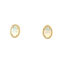 Solid Crystal Opal Earrings I Yellow Gold Plated
