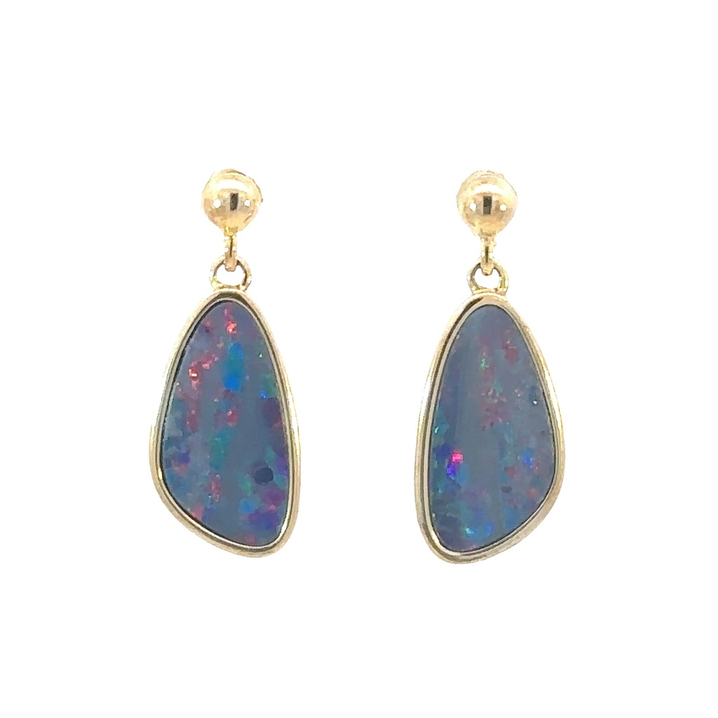 Opal Earrings | Yellow Gold Plated Silver