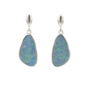 Freeform Opal Doublet Earrings In Sterling Silver