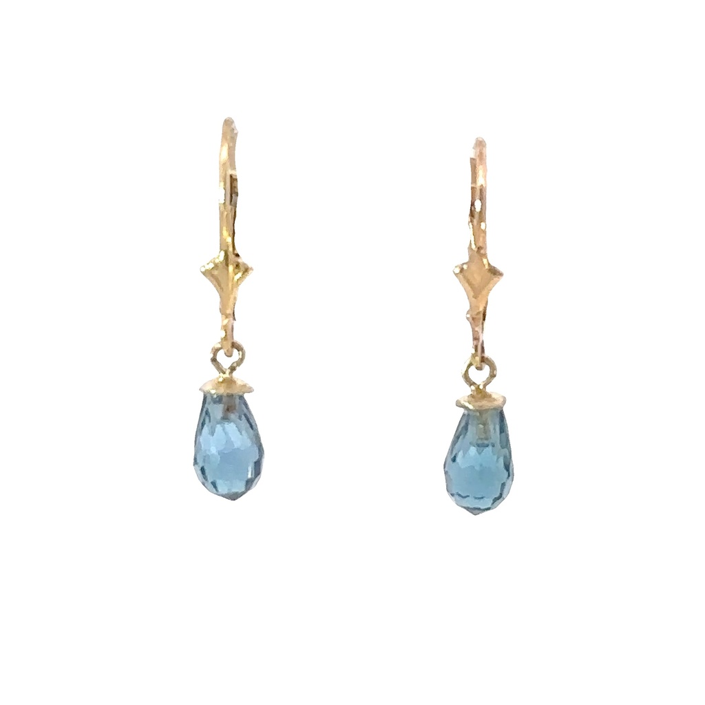 Earrings | London Blue Cubic Zirconia Drops In 14ct