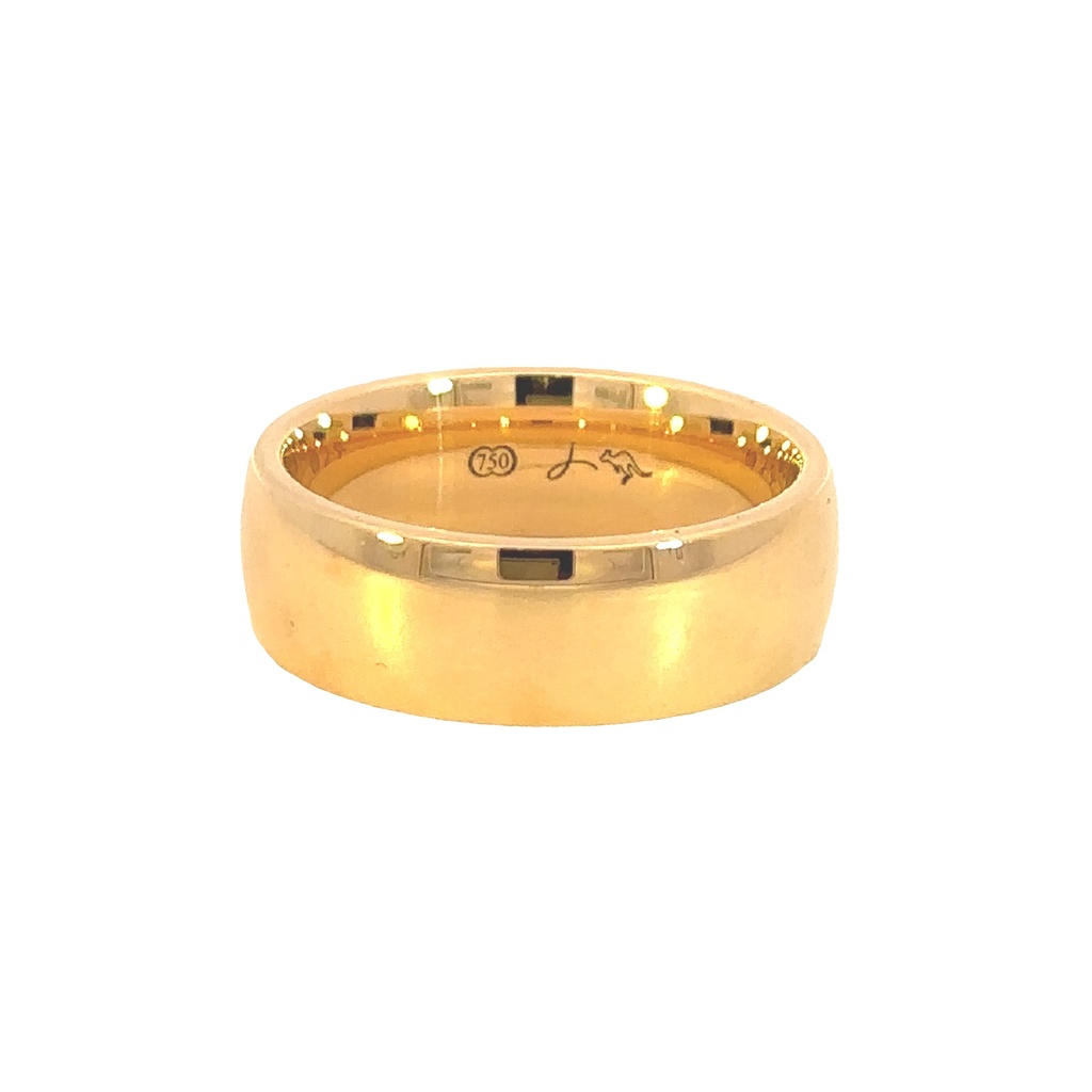 Wedding Band In 18K Yellow Gold With Rounded Profile