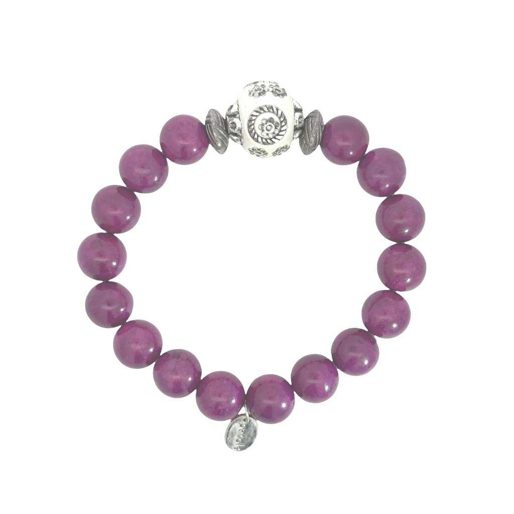 Dyed Agate Stone Bead Bracelet