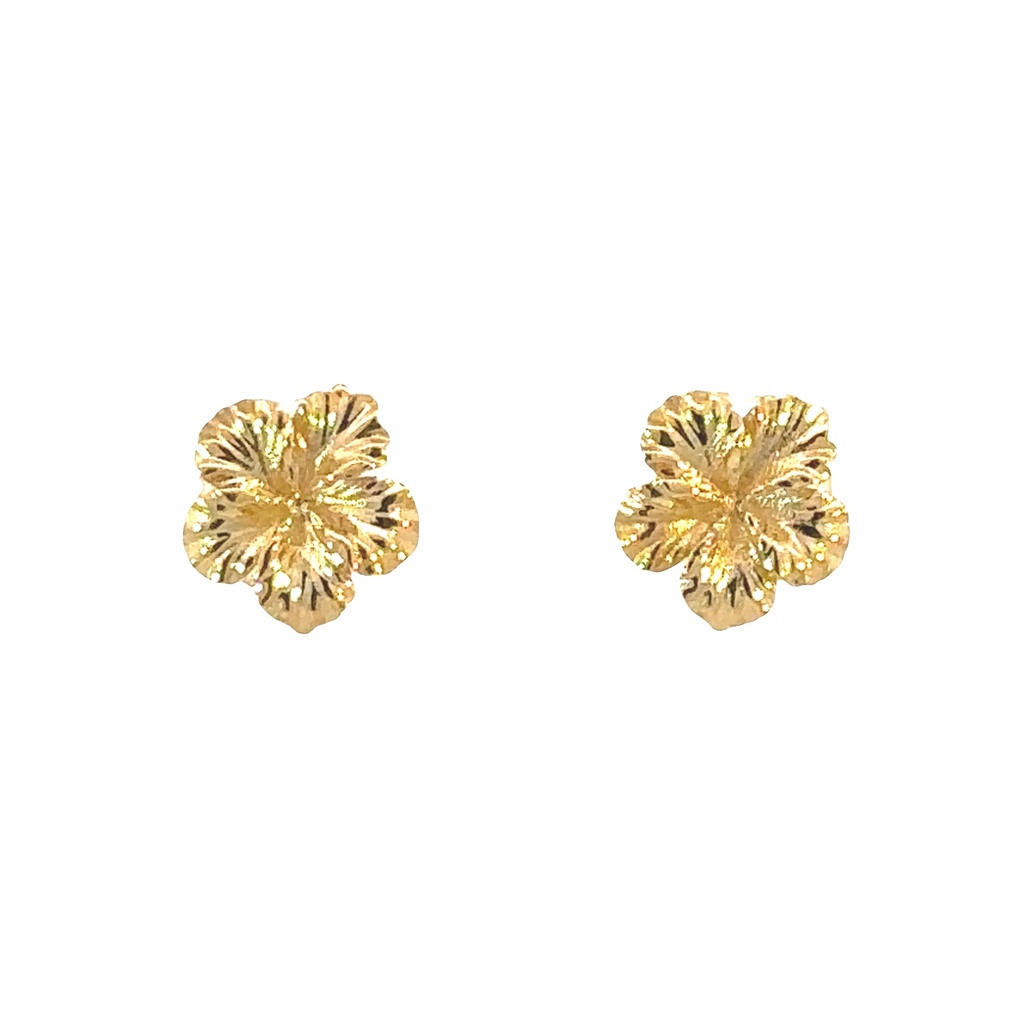 Stud Earrings | Flower Studs In 9ct Yellow Gold