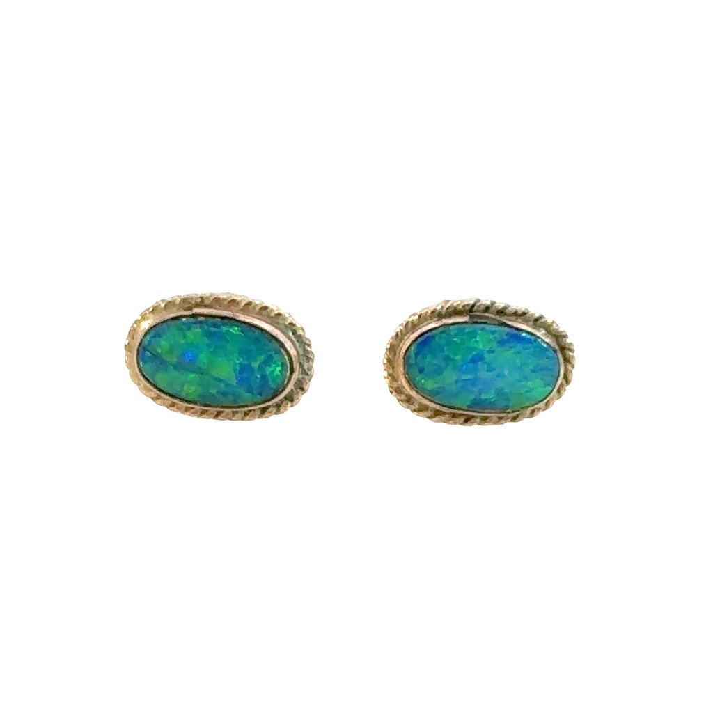 Doublet Opal Earrings | 9ct Gold