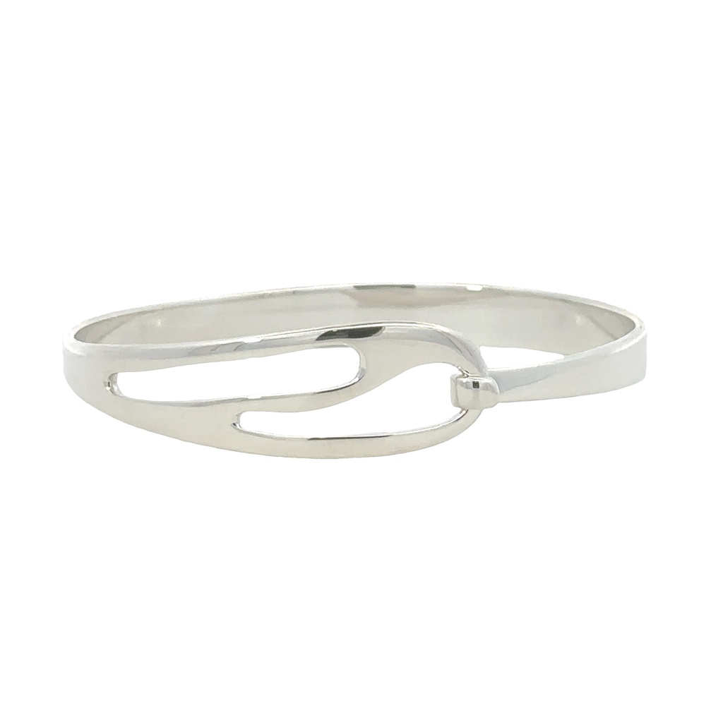 Silver Bangle Hook Top with Cut-out Designs