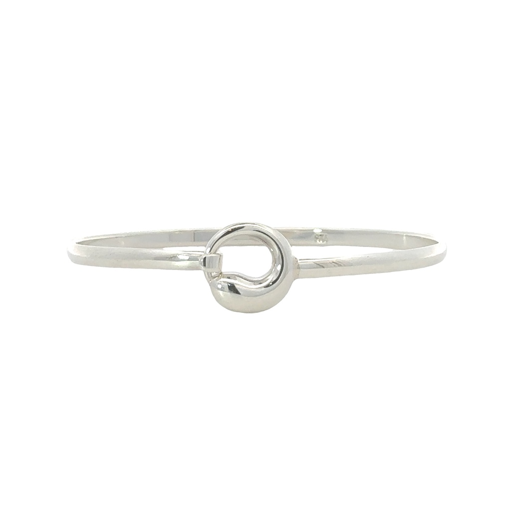 Silver Bangle Organic Swirl