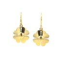 Earrings With Four Leaf Clover In 9K Gold