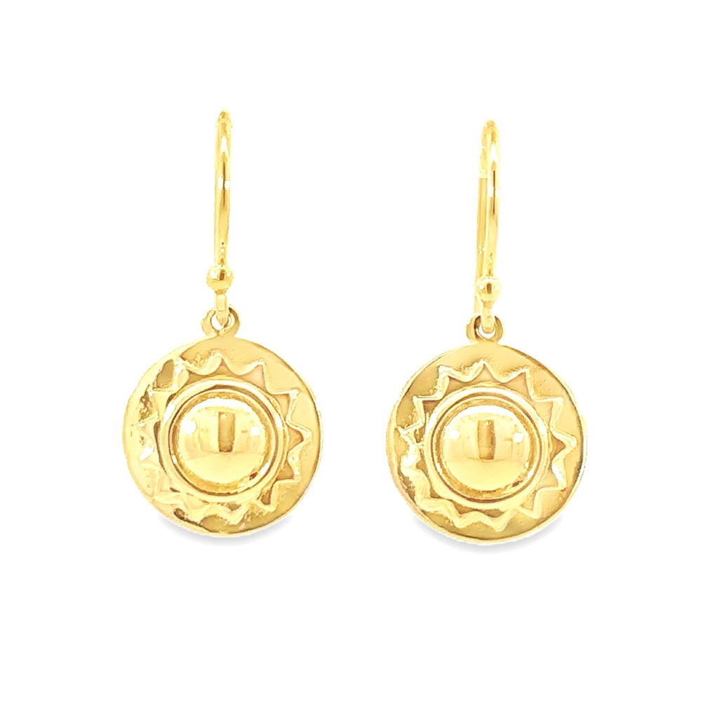 Earring Drops|Sunburst In 9K Gold