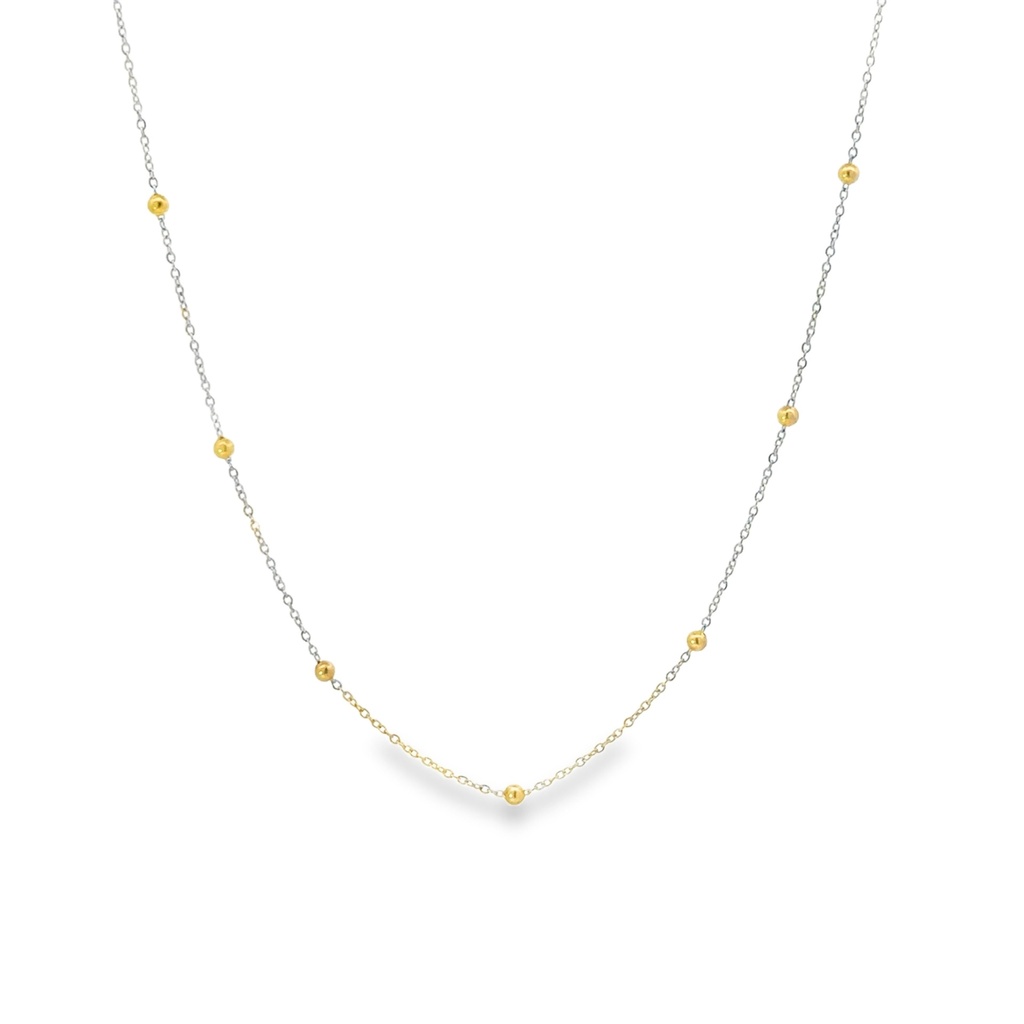 Necklace With Beads | 9k Yellow and White Gold 42cm
