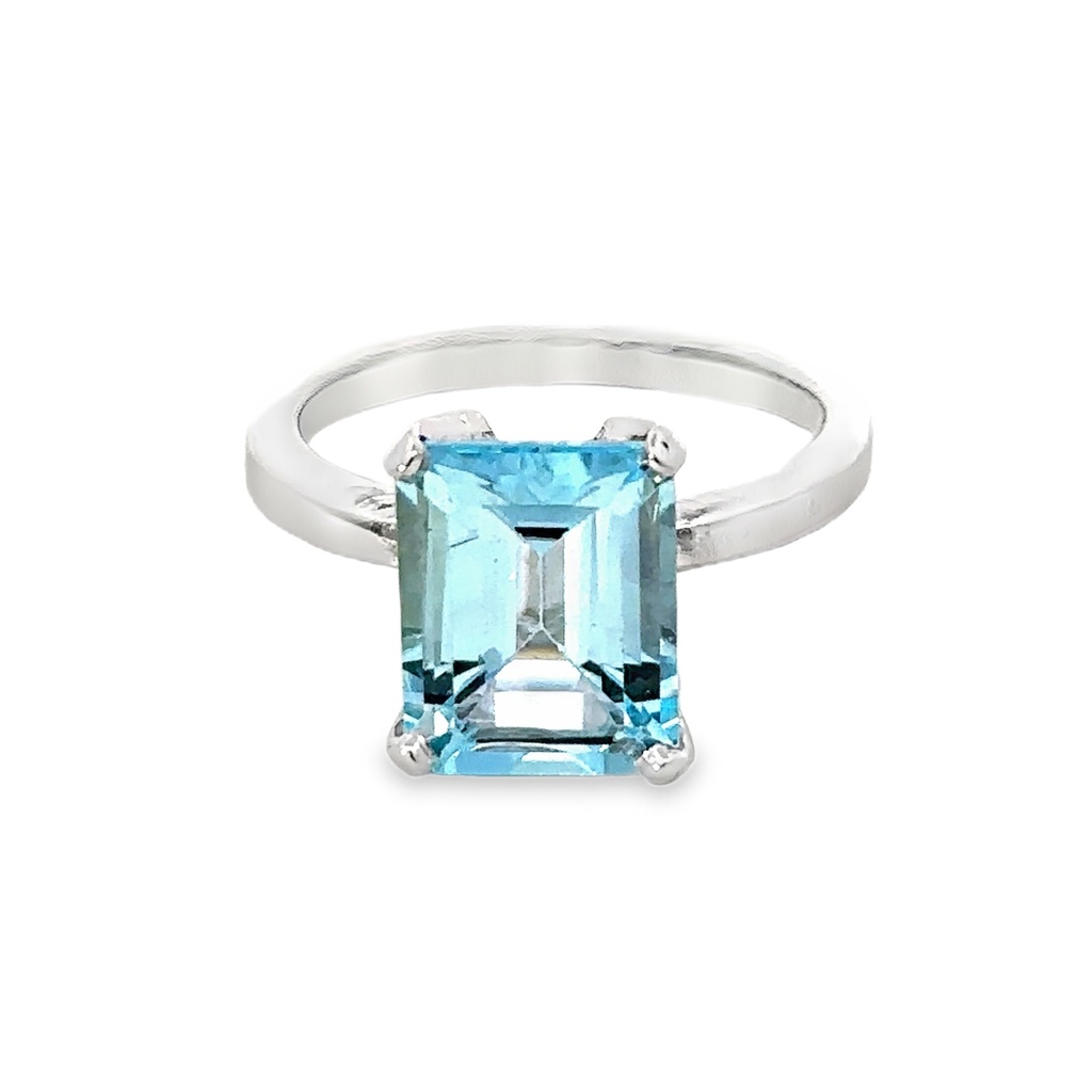 Blue Topaz Ring | 9K White Gold