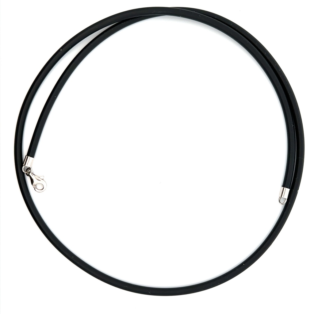 Neoprene 3mm  Necklace With Silver Clasp