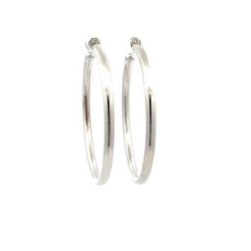 [22726SISELGEHOOPS] Hoop Earrings In Sterling Silver - Large Tube