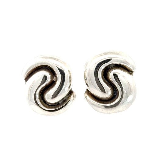 [23337SISECLIP-ON] Knot Clip-On Earrings | Sterling Silver