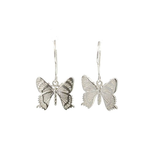 [22079] Silver Small Alcides Butterfly Earrings