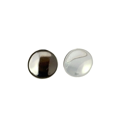 [23787] Round 15mm Polished Disc Earrings In Sterling Silver