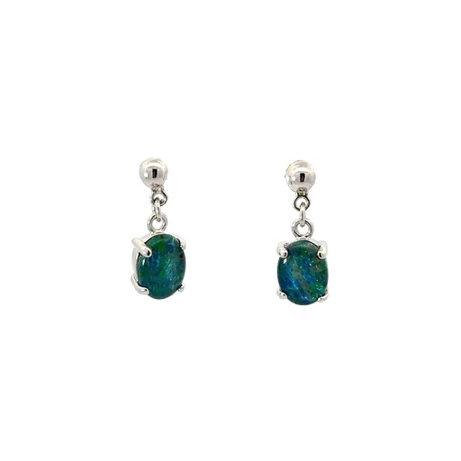 [25724SPGSETRIOPDROP] Triplet Opal Drop Earrings In Sterling Silver