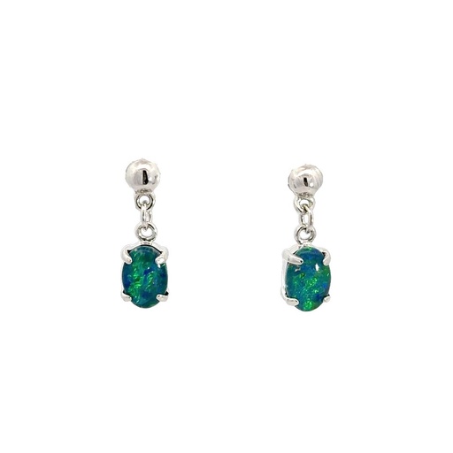 [25712SPGSETRIOPDROP] Triplet Opal Drop Earrings In Sterling Silver