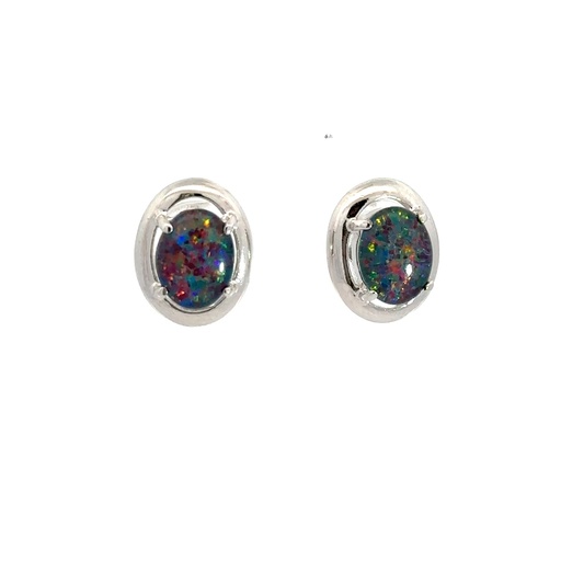 [25750SPGSETRIOP] Opal Earrings | Triplets In Sterling Silver