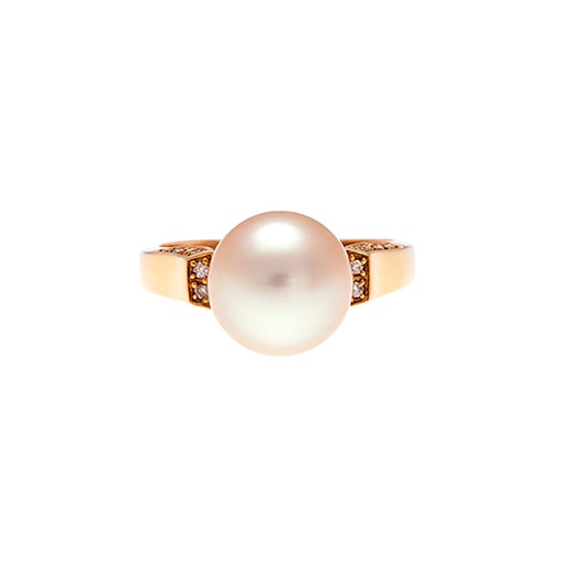 [25581] South Sea Pearl & Diamond Ring In 18k Yellow Gold