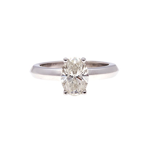 [20639] Platinum Oval 1.20Ct Diamond Engagement Ring