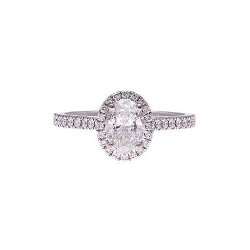 [25624] Oval Halo Diamond Engagement Ring | Platinum