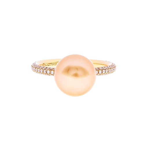 [25988] South Sea Pearl & Diamond Ring In 18ct Yellow Gold
