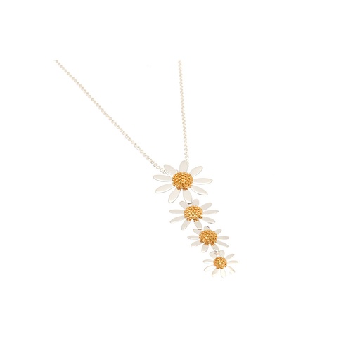 Sterling Silver Necklace With Daisy Pendant