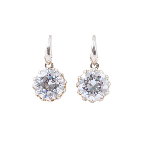 [997979] Silver 10mm Cubic Earrings