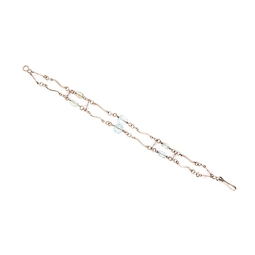 [24235] Silver Blue Topaz Bead Bracelet